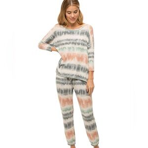 Mystree Pastel Tie-Dye Lounge Set